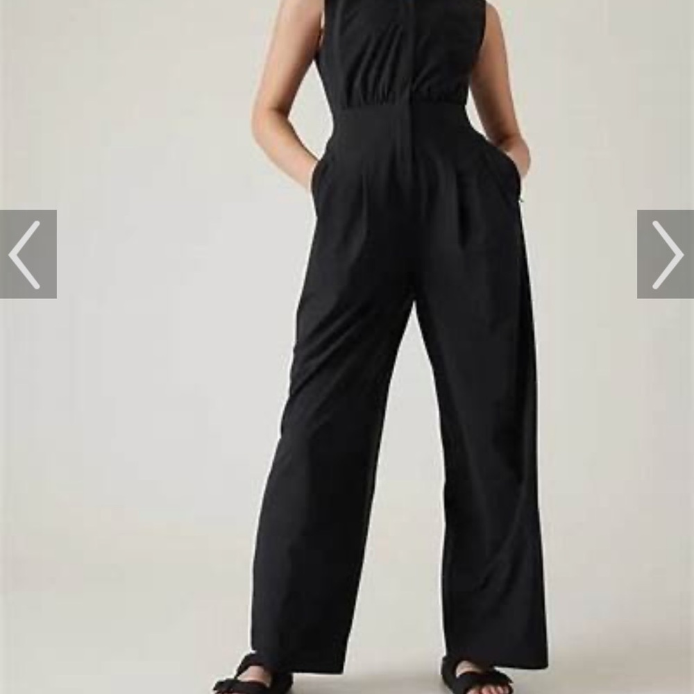 Athleta Black Wide-Leg Jumpsuit with Sleeveless Design